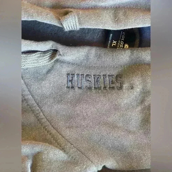 Men's Colosseum Charcoal UConn Huskies Logo Full-Zip Hoodie Extra Large Stitched - Picture 8 of 10